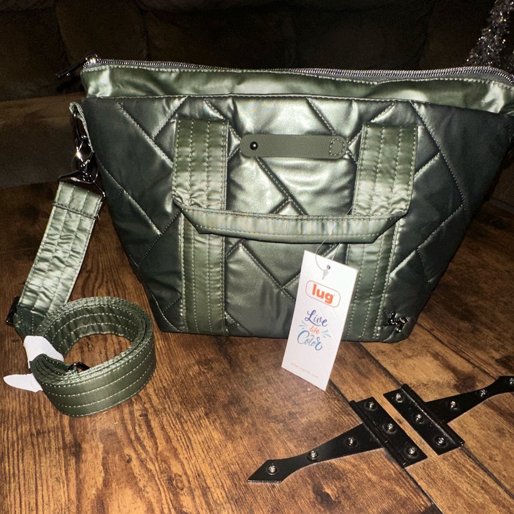lug Quilted Crossbody Bag in Olive